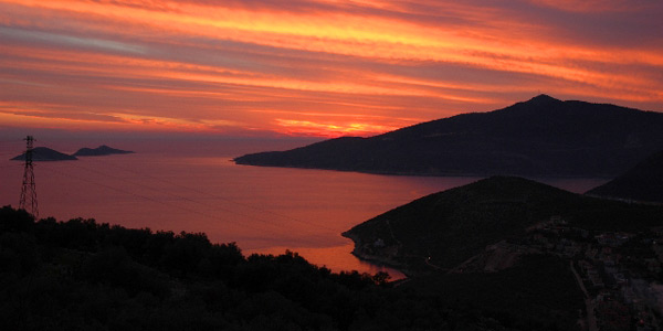 The view from G�l Baba House at sunset